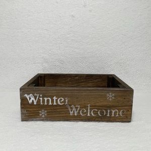 Handmade Winter Welcome Wooden Box Winter Home Decor Centerpiece, Display Box